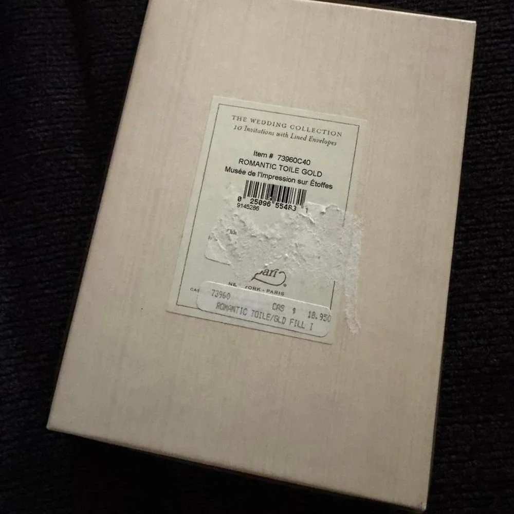 Vintage Caspari (10cards) Romantic toile gold wedding invitations wedding cards